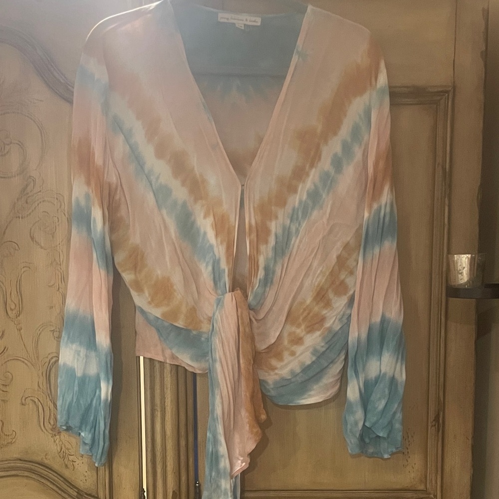 Young Fabulous Broke Boho kimono cover up / yoga top.